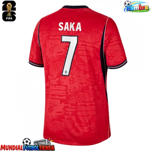 Camiseta Inglaterra Bukayo Saka #7 Segunda Equipación Replica Mundial 2026 mangas cortas